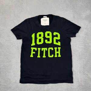 VTG Abercrombie & Fitch Mens Muscle Fit T-Shirt Black Green 1892 Graphic M Y2K
